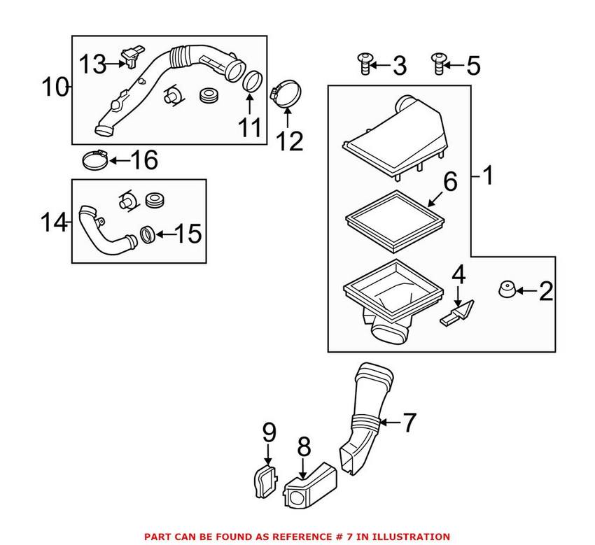 BMW Engine Air Intake Hose 13718513454